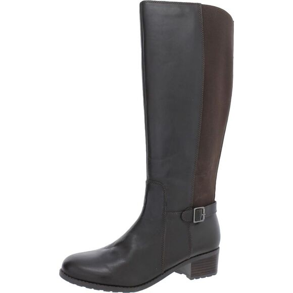 EASY SPIRIT Womens Brown Wide Calf Chaza Toe Block Heel Riding Boot 6.5 M WC